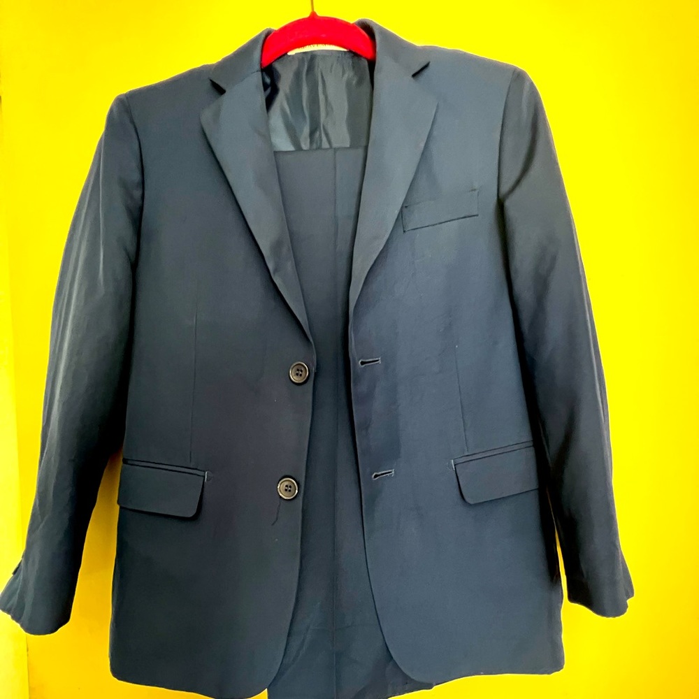 Navy blue blazer/dress pants, good condition